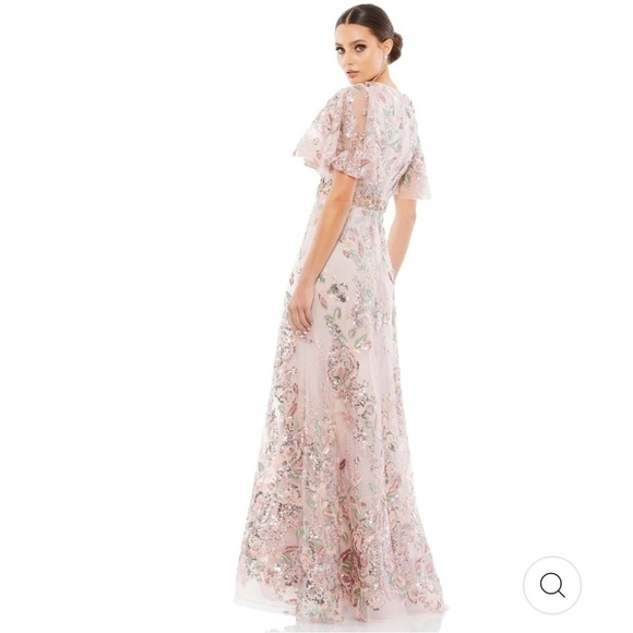 Mac Duggal FLORAL EMBELLISHED SHORT SLEEVE GOWN size 8 Sold ou… - Picture 4 of 17